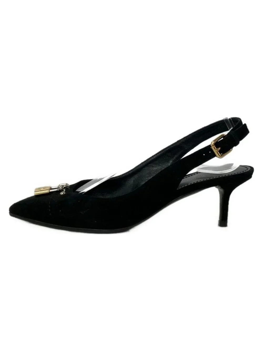 Louis Vuitton Sandals 36.5 Black Silver Gold
